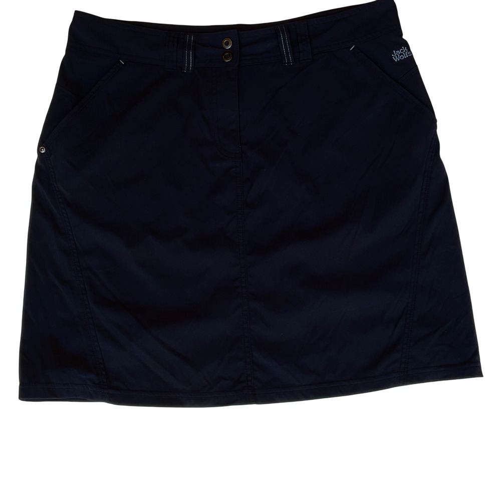 Jack Wolfskin women's black skirt Coruna 1501711 Large knee length travel nylon